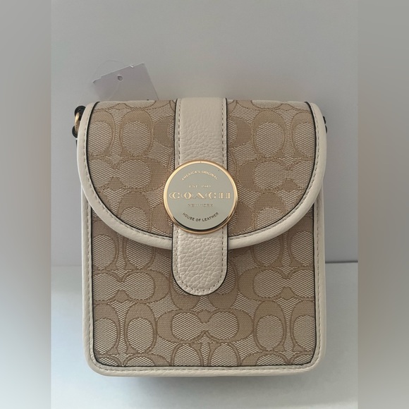 New Coach North/South Lonnie Crossbody In Signature Jacquard - Picture 2 of 8